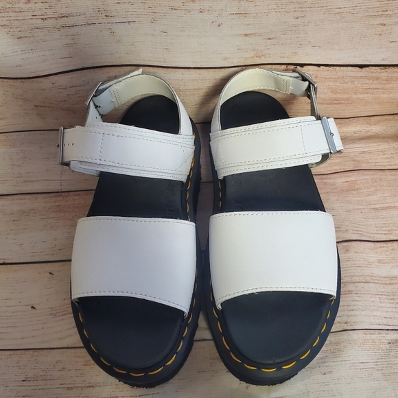 Dr Martens x Free People Womens Size 7 White Voss Quad Platform Sandals - Picture 2 of 13